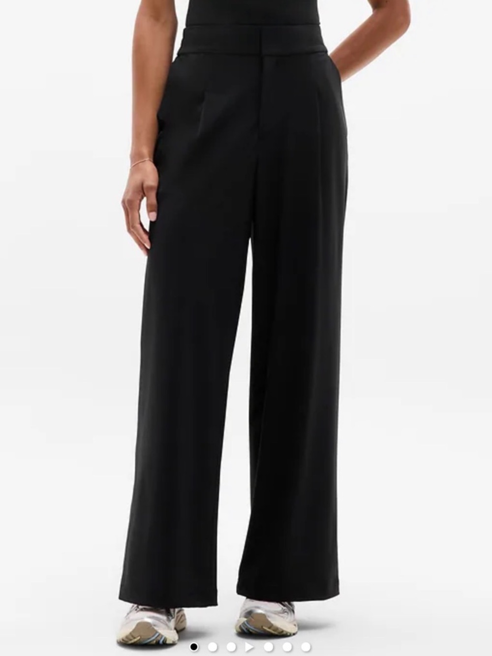 Athleta Pinnacle Cargo Trousers Black Wide Leg High Rise Size 4 NWT